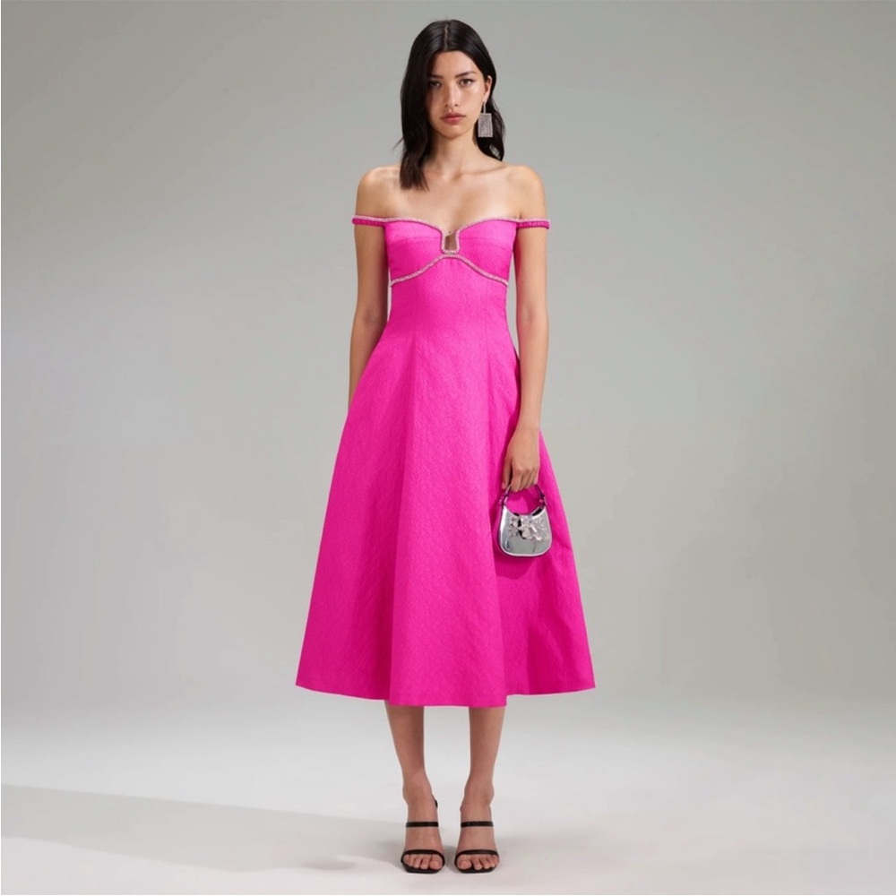 NWT $565 Self-Portrait Ballerina Wonder Midi Dress 6